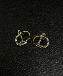 鑲鑽CD字母耳環