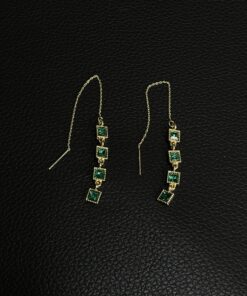 祖母綠流蘇耳環