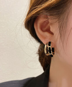 Alternative view of 金絲絨繞布雙層耳環