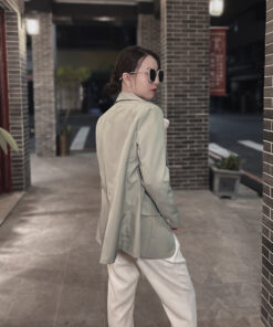 Alternative view of 素面簡約綠西裝外套